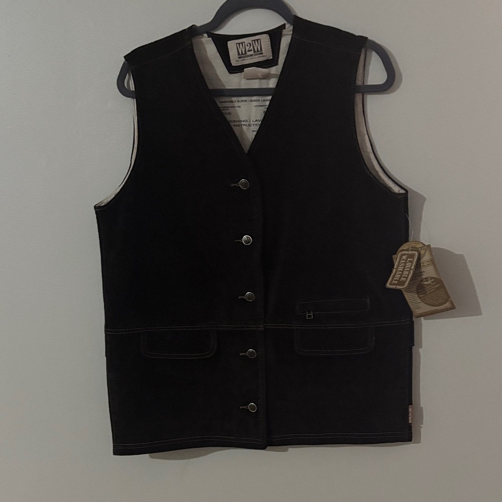 Vintage Skotts Suede Leather Vest – Western Cowboy Style (New) - Picture 2 of 11